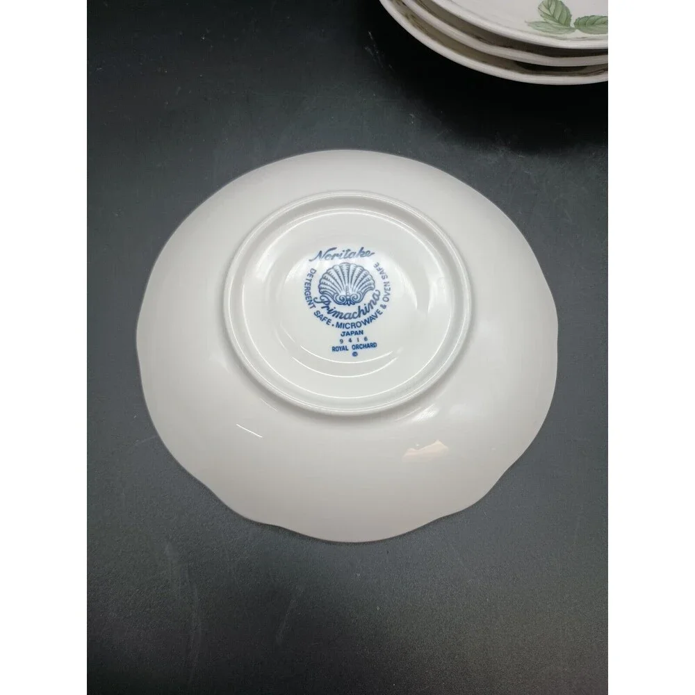 Noritake Primachina Royal Orchard 9416 Tea Coffee Saucers Set of 4